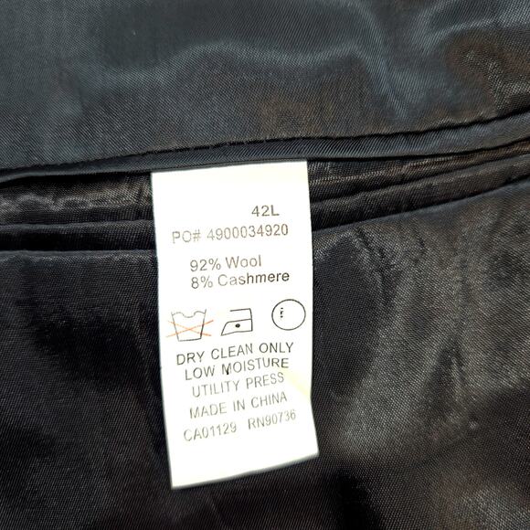 Calvin Klein 42L Men's Blazer Gray Suit Coat Sport Jacket 2 Buttons 42 Long - Picture 4 of 6